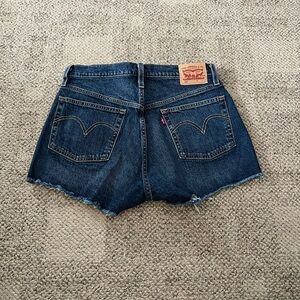 Levi's Blue Jean Shorts Distressed High-Waisted